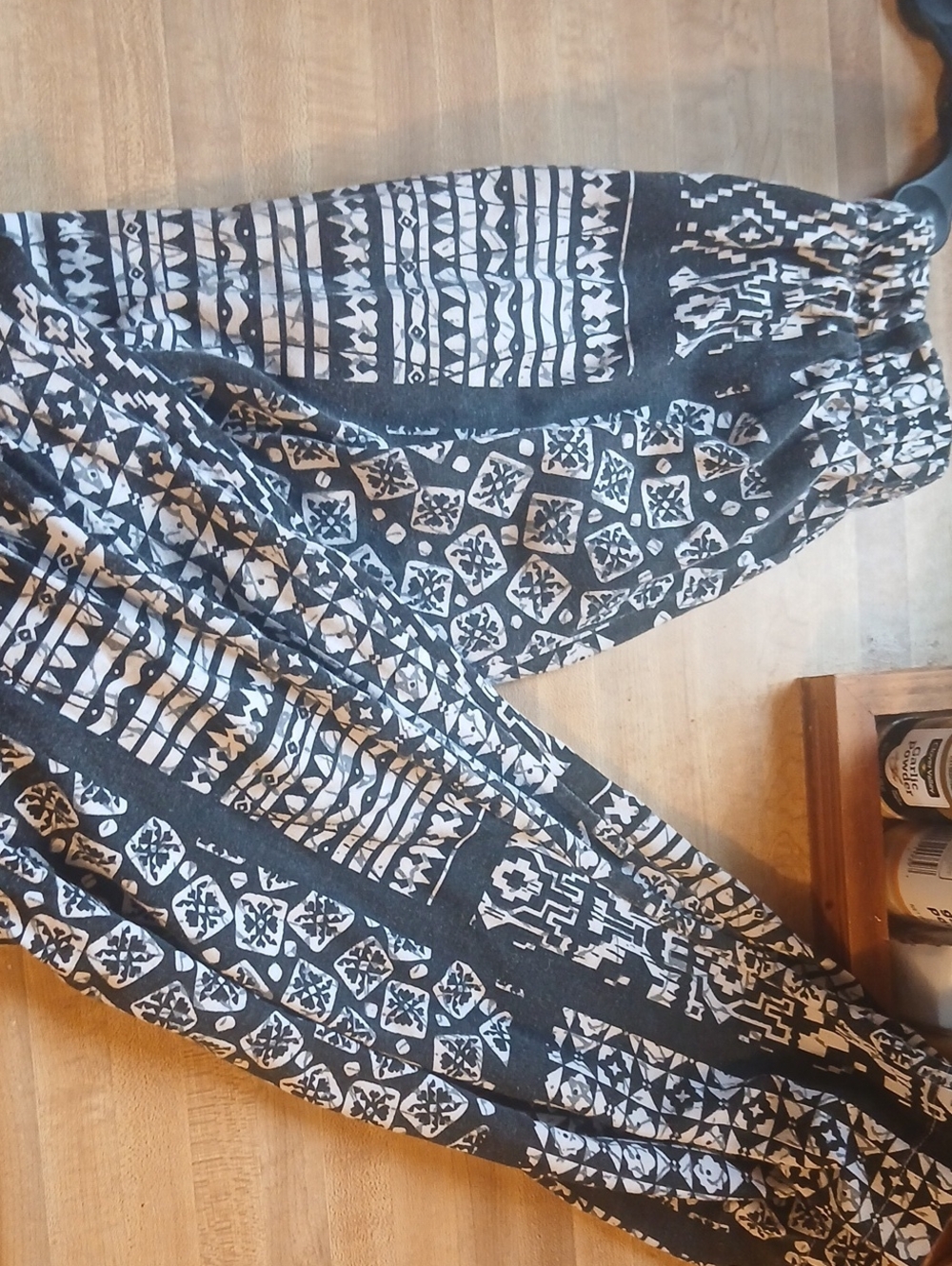 Black and White Printed Harem Pants